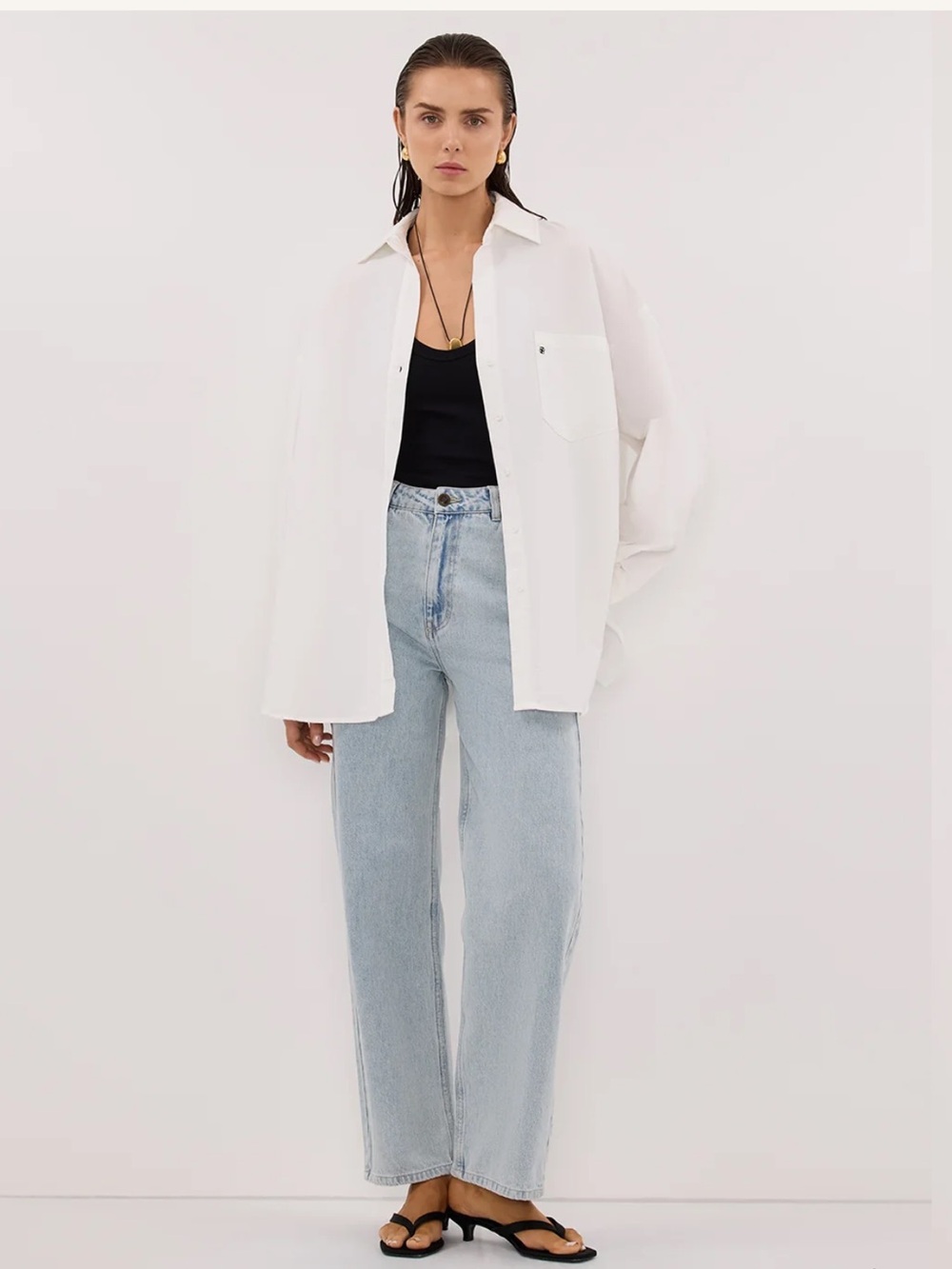 DISSH Rhea White Oversized Cotton Shirt